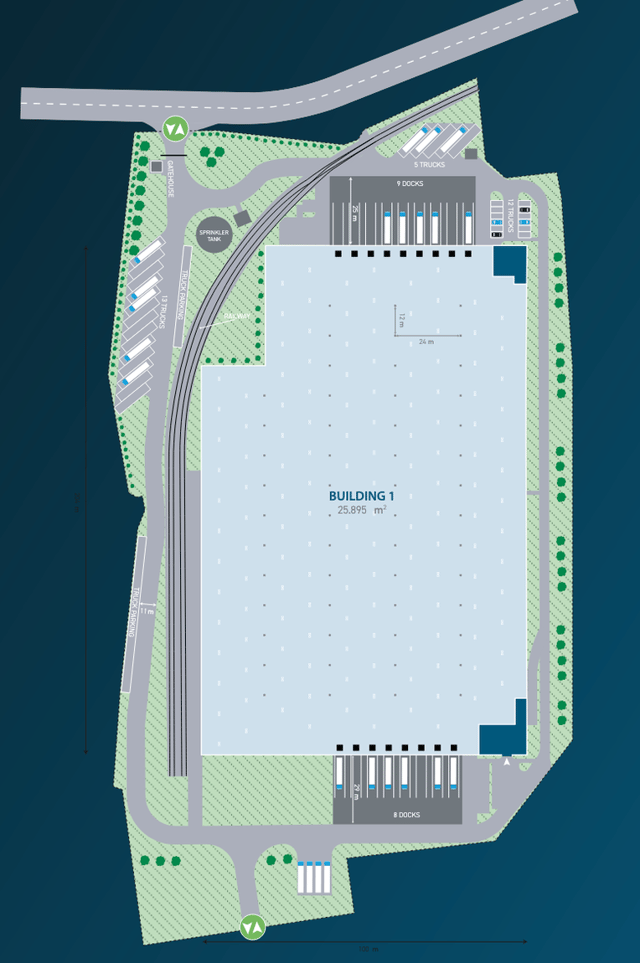 Magazyny Logicor Wrocław I, 51-211 Wrocław - magazyny do wynajęcia. Plan zagospodarowania.
