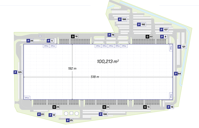 Warehouses Panattoni Park Piła II, Poznań - warehouses for rent. Site plan.