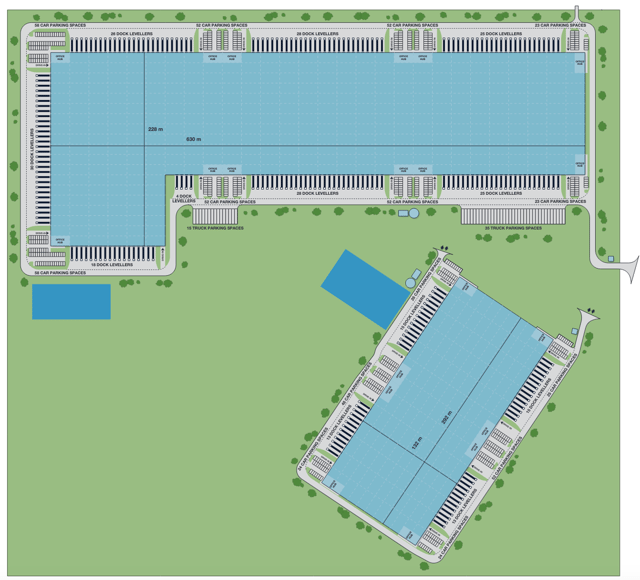Warehouses Panattoni Park Dąbrowa Bolesławiecka, Wrocław - warehouses for rent. Site plan.