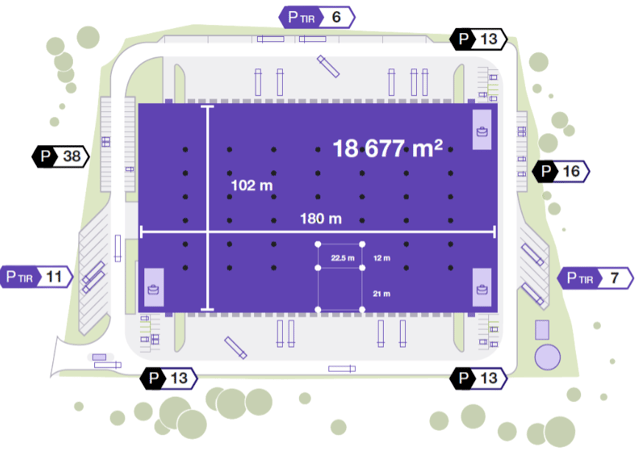 Warehouses QTH Park Kraków East, Kraków - warehouses for rent. Site plan.