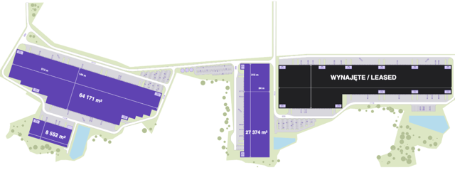 Warehouses QTH Park Sosnowiec, Górny Śląsk - warehouses for rent. Site plan.