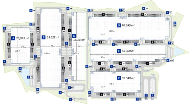 Magazyny Panattoni Park Kostrzyn, Polska Zachodnia - magazyny do wynajęcia. Plan zagospodarowania.