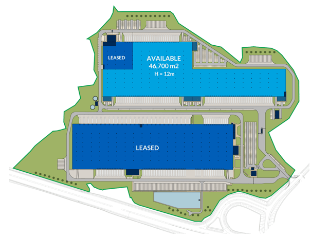 Magazyny GLP Lędziny Logistics Centre, Górny Śląsk - magazyny do wynajęcia. Plan zagospodarowania.