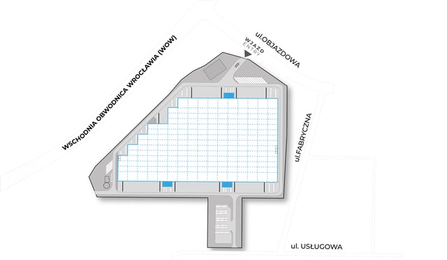 Warehouses Hillwood Wrocław East, Wrocław - warehouses for rent. Site plan.