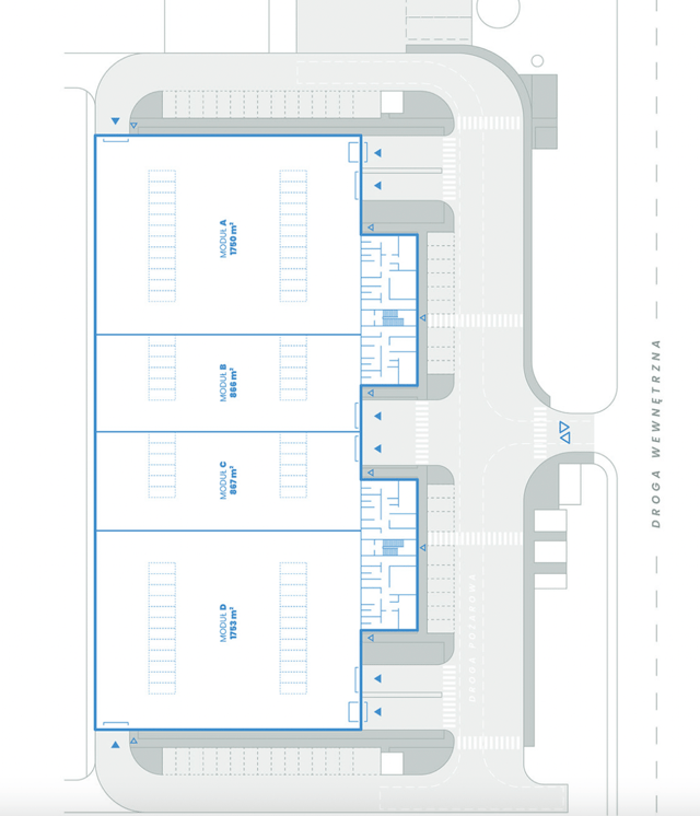 Warehouses Invest Park Września II, Poznań - warehouses for rent. Site plan.