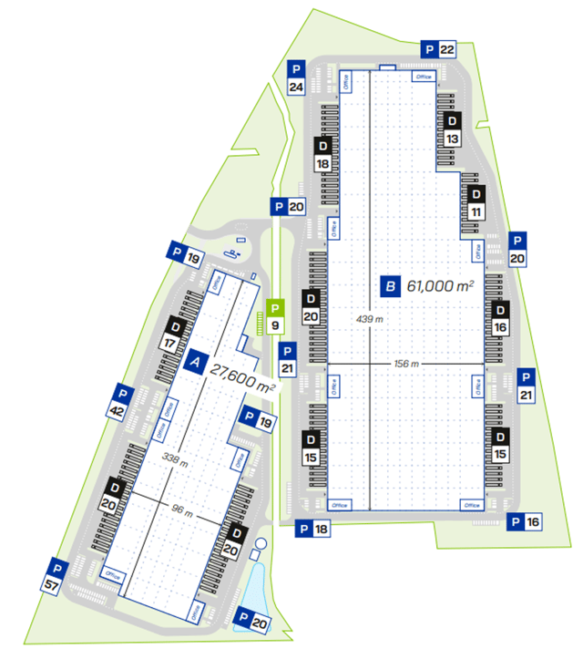 Magazyny Panattoni Park Będzin, Górny Śląsk - magazyny do wynajęcia. Plan zagospodarowania.