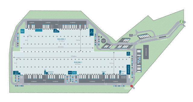 Magazyny Logicor Sosnowiec, Górny Śląsk - magazyny do wynajęcia. Plan zagospodarowania.