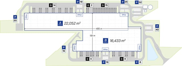 Warehouses Panattoni Park Kraków East V, Kraków - warehouses for rent. Site plan.