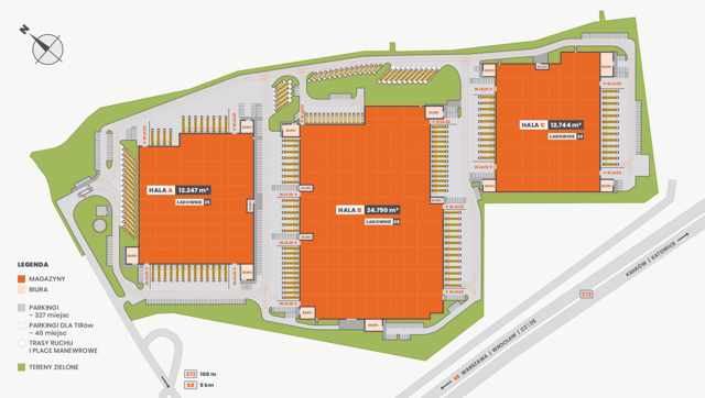 Magazyny EQT Park Wrocław Mirków, Wrocław - magazyny do wynajęcia. Plan zagospodarowania.