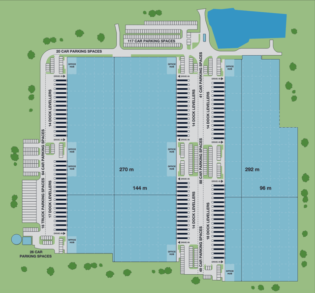Warehouses Panattoni Park Ruda V, Górny Śląsk - warehouses for rent. Site plan.