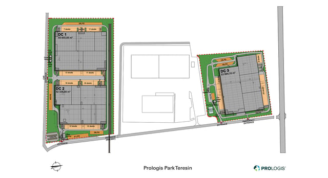 Warehouses Prologis Park Teresin, Warszawa - warehouses for rent. Plan zagospodarowania.