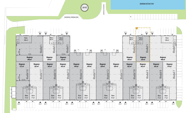 Magazyny Waimea Kajetany, Warszawa - magazyny do wynajęcia. Plan zagospodarowania.