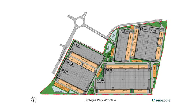Magazyny Prologis Park Wrocław, Wrocław - magazyny do wynajęcia. Plan zagospodarowania.
