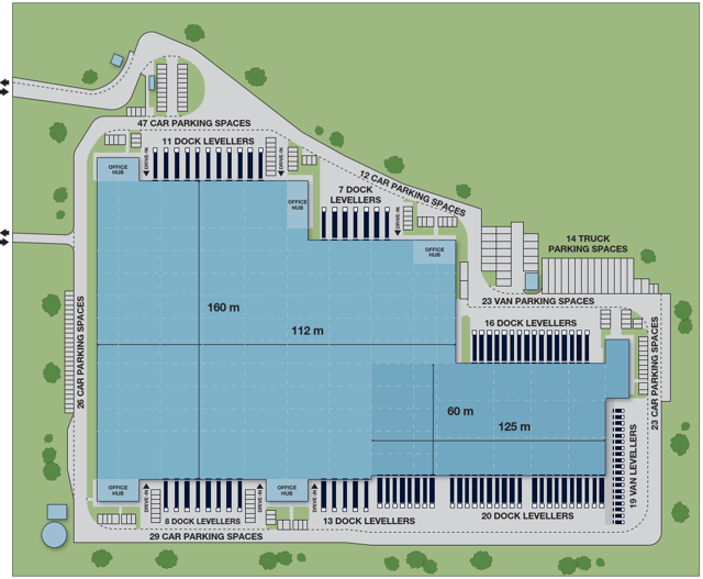 Magazyny Panattoni Park Poznań East II, Poznań - magazyny do wynajęcia. Plan zagospodarowania.