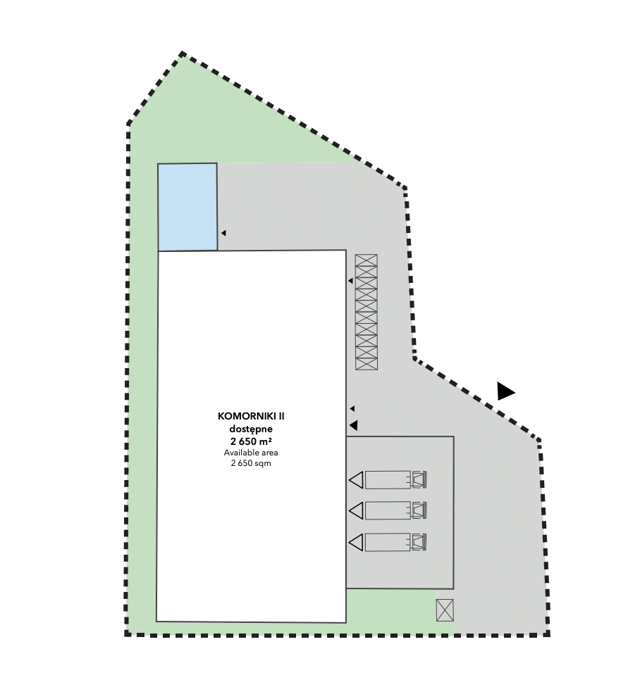 Warehouses Jakon Komorniki, Poznań - warehouses for rent. Site plan.