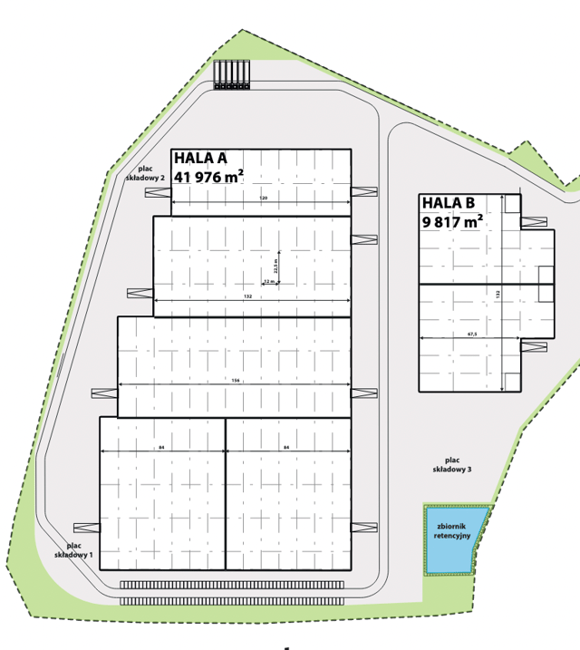 Magazyny Hipark Rzepin, Polska Zachodnia - magazyny do wynajęcia. Plan zagospodarowania.