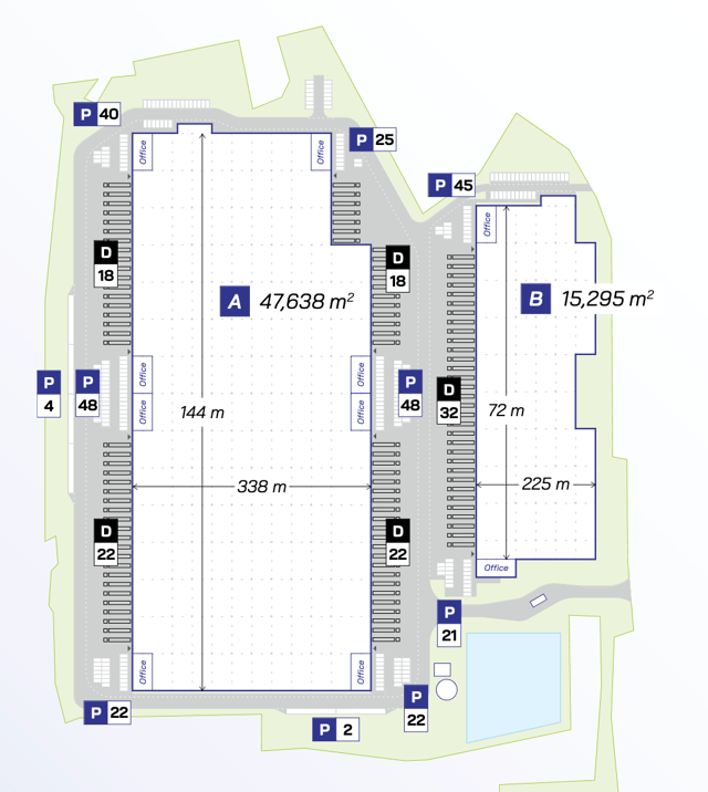 Magazyny Panattoni Park Sosnowiec IV, Górny Śląsk - magazyny do wynajęcia. Plan zagospodarowania.
