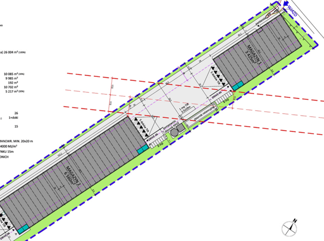Magazyny Hala magazynowa Adamowice, Warszawa - magazyny do wynajęcia. Plan zagospodarowania.