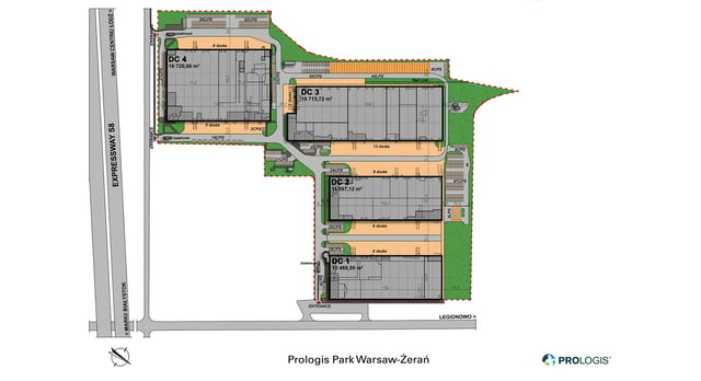 Warehouses Prologis Park Warsaw-Żerań, 03-236 Warszawa - warehouses for rent. Plan zagospodarowania.