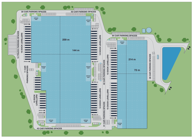 Magazyny Panattoni Park Szczecin Goleniów III, Szczecin - magazyny do wynajęcia. Plan zagospodarowania.