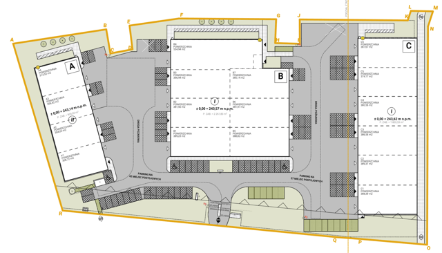 Magazyny Multipark Zabrze, Górny Śląsk - magazyny do wynajęcia. Plan zagospodarowania.