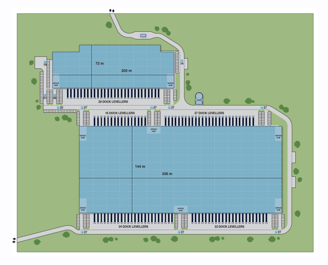 Magazyny IIPROP Poznań Komorniki, Poznań - magazyny do wynajęcia. Plan zagospodarowania.