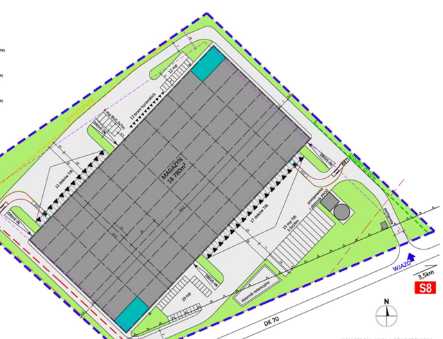 Magazyny Park Logistyczny Wola Pękoszewska, Polska Centralna - magazyny do wynajęcia. Plan zagospodarowania.