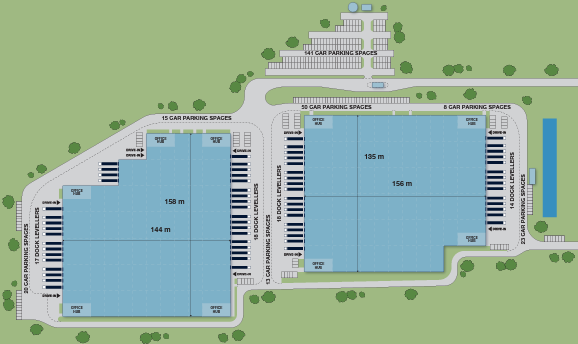 Magazyny Panattoni Park Nowa Sól II, Polska Zachodnia - magazyny do wynajęcia. Plan zagospodarowania.